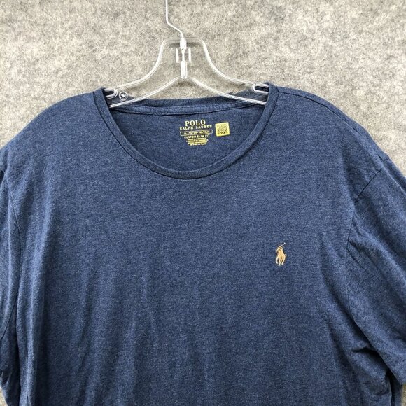 Polo Ralph Lauren Classic Slim Fit T Shirt Mens XL Blue Short Sleeve Pony Logo - Picture 3 of 9